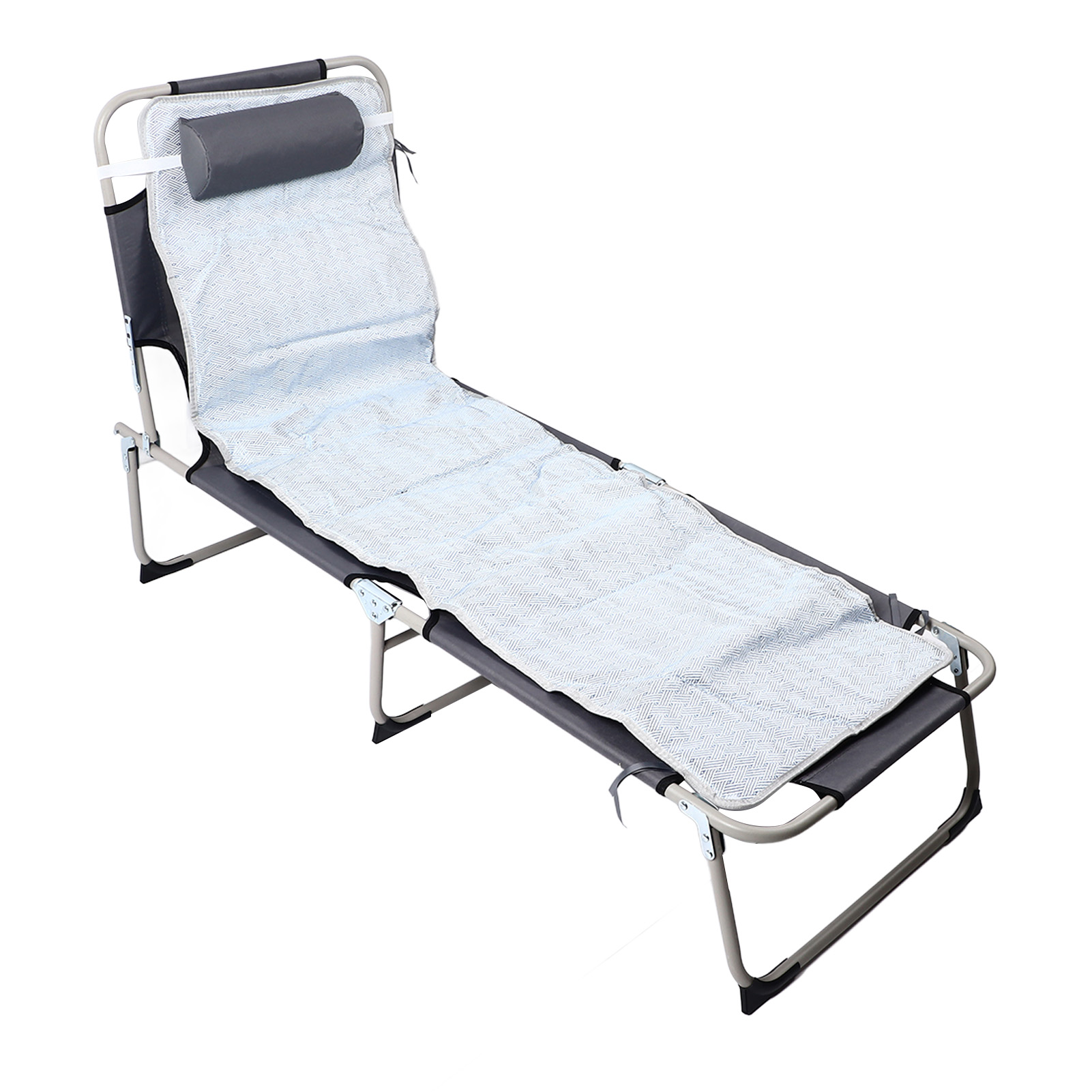 Office Single Lunch Break Folding Bed Adult Simple Portable Hospital Accompanying Bed With Mattress Gray