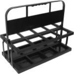 Collapsible Water Bottle Carrier, 8-Hole Foldable Sports Bottle Holder for Athletes, Portable Water Bottle Caddy for Teams, Black