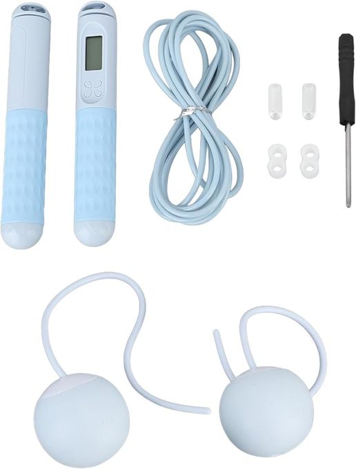 Cordless Jump Rope with Counter, Weighted Jump Rope with LCD Display for Men and Women, Adjustable Length Smart Skipping Rope for Fitness and Exercise