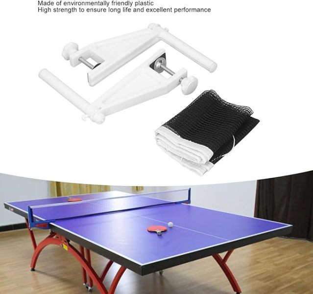 Portable Table Tennis Net and Post Set,Adjustable Pong Net with Easy Screw On Clamps for Indoor and Outdoor,Lightweight Table Tennis Net for Any Table