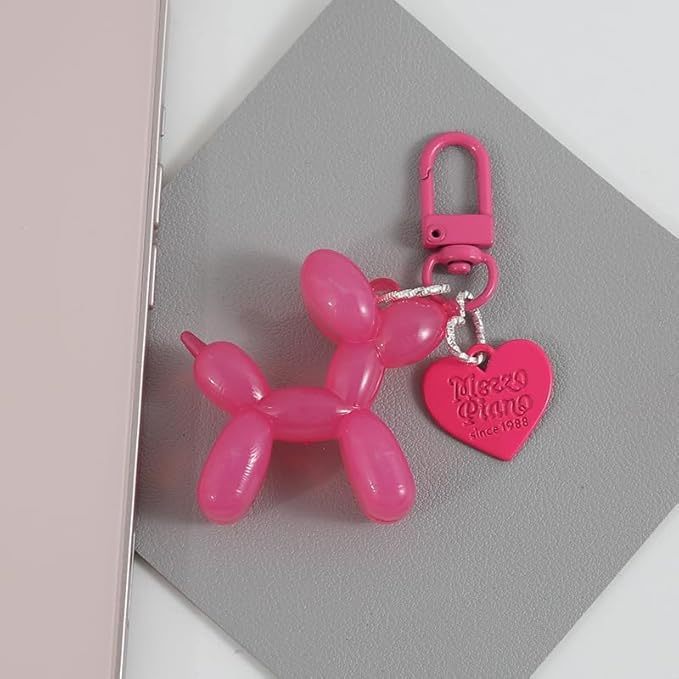 tenghong2021 Cute Jelly Balloon Dog Keychain for Women Key Chain Car Keys Handbag Purse Accessories