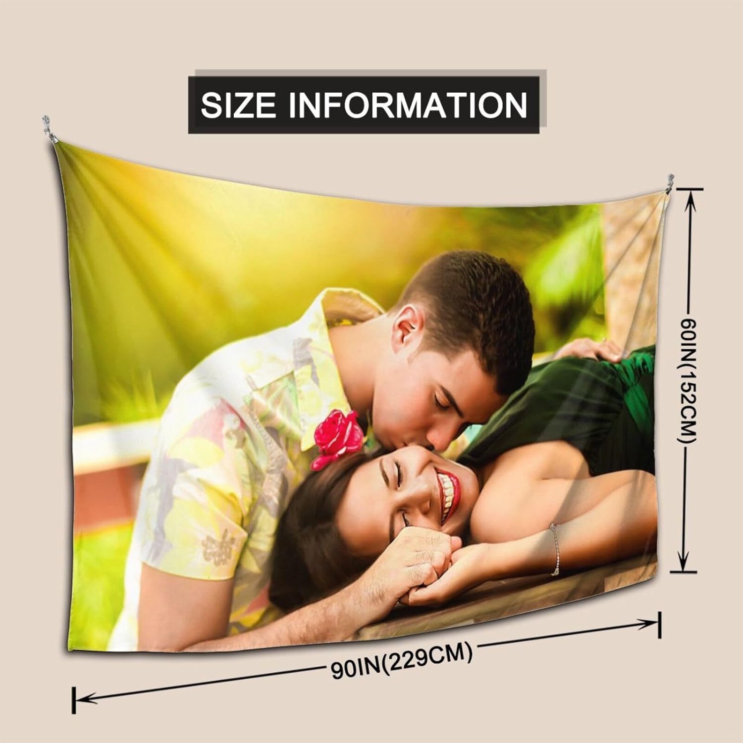 ACHBGTMQ Personalized Tapestry Backdrop Upload Your Images, Customized 90