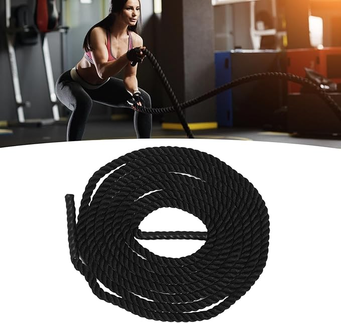 Lightweight Power Battle Rope, 1.5“ Diameter Exercise Training Rope for Outdoor Strength Training, Sturdy Gym for Home Fitness and Crossfit Equipment