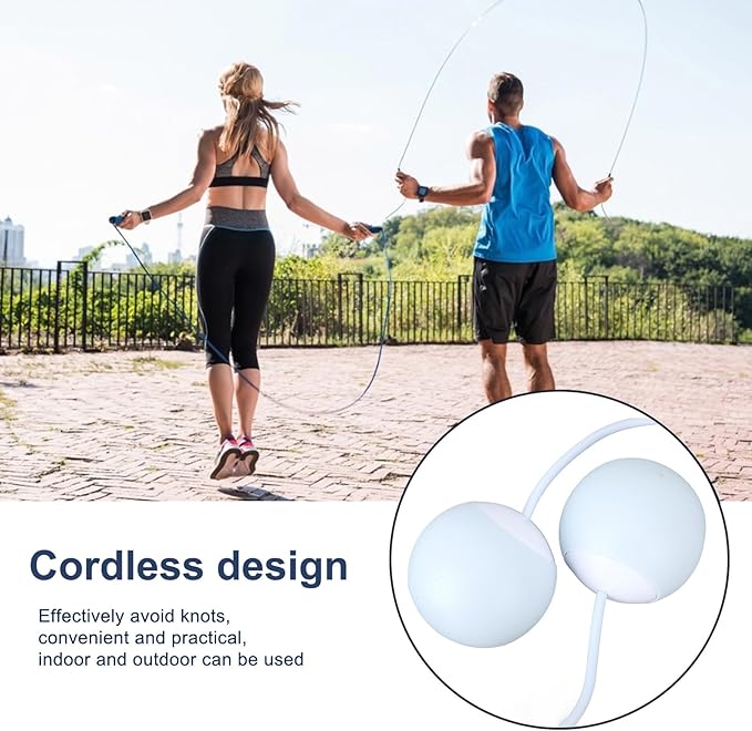 Cordless Jump Rope with Counter, Weighted Jump Rope with LCD Display for Men and Women, Adjustable Length Smart Skipping Rope for Fitness and Exercise