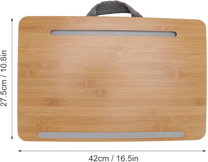 Portable Timber Laptop Lap Desk, Dual Sided Multifunctional Lap Table for Bed, Sofa, and Car, Lightweight and Ergonomic Laptop Stand