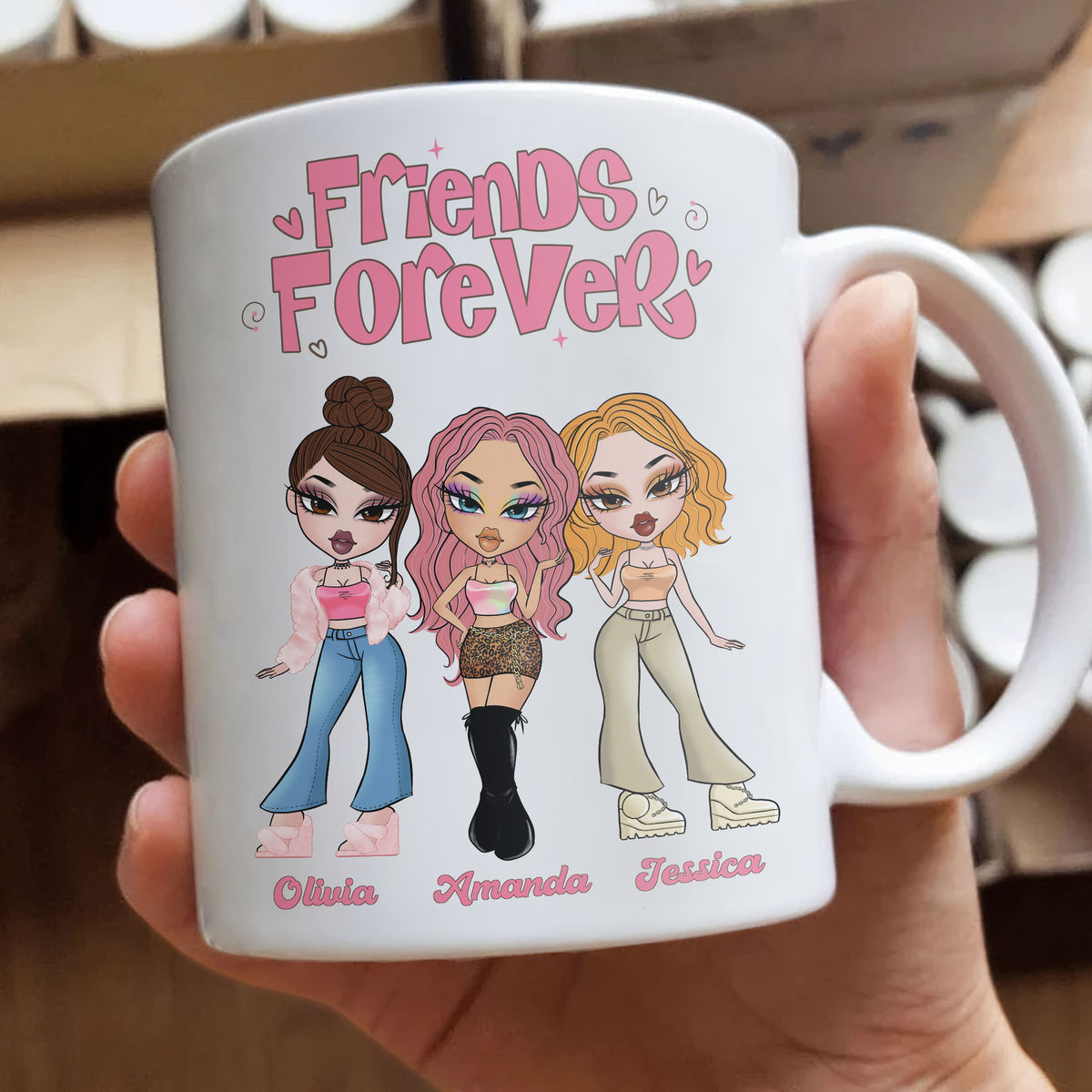 Personalized Wine Glass Trendy Personalized Mug for Your Friends - Friends Forever