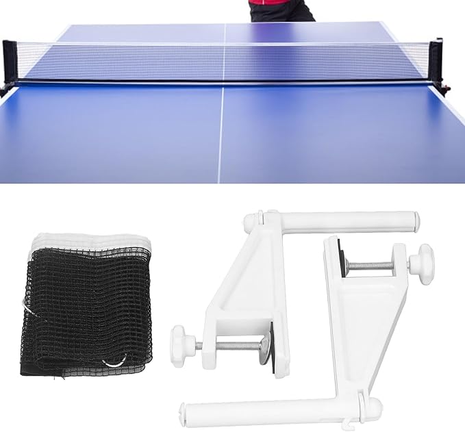 Portable Table Tennis Net and Post Set,Adjustable Pong Net with Easy Screw On Clamps for Indoor and Outdoor,Lightweight Table Tennis Net for Any Table